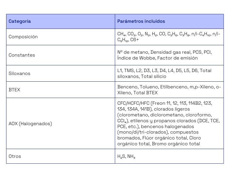 Análisis de biogás